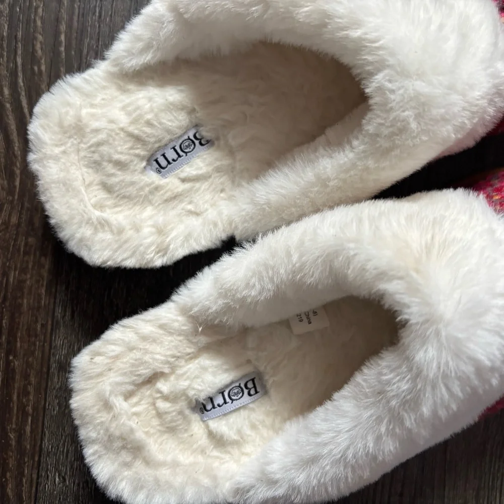 Born Fair Isle‎ Faux Fur Scuff Slippers